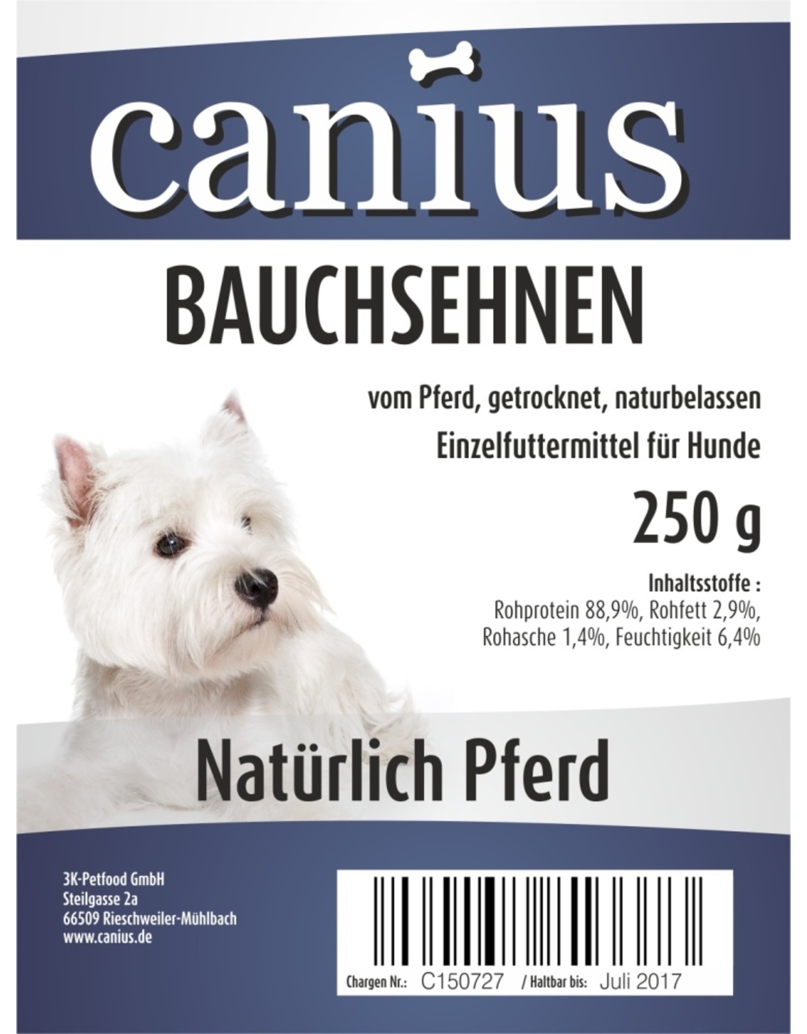 Canius Snacks Canius Pferde Bauchsehnen 250g