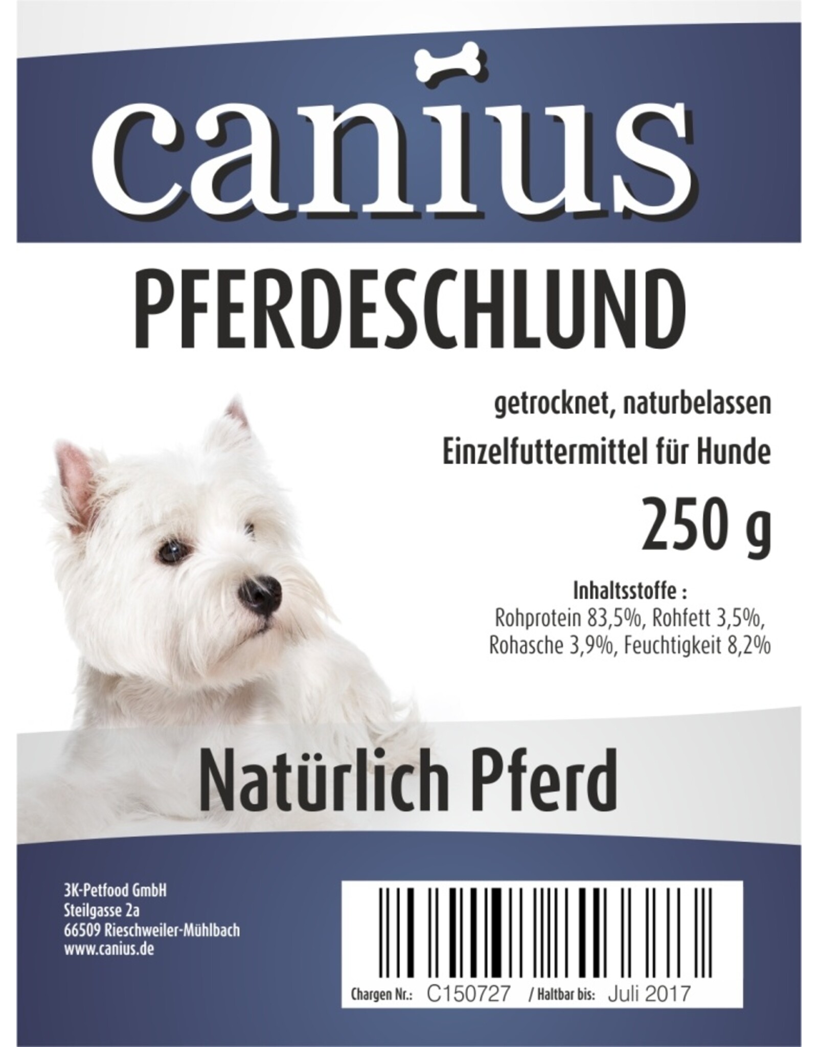 Canius Snacks Canius Pferde Schlund 250g