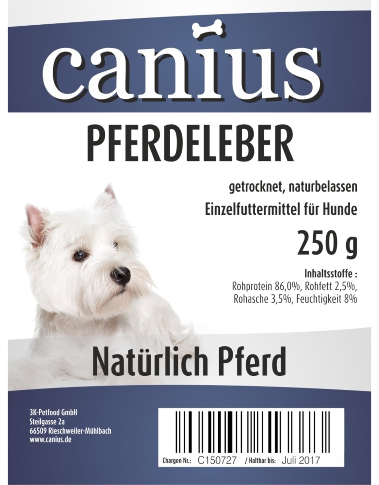Canius Snacks Canius Pferde Leber 250g