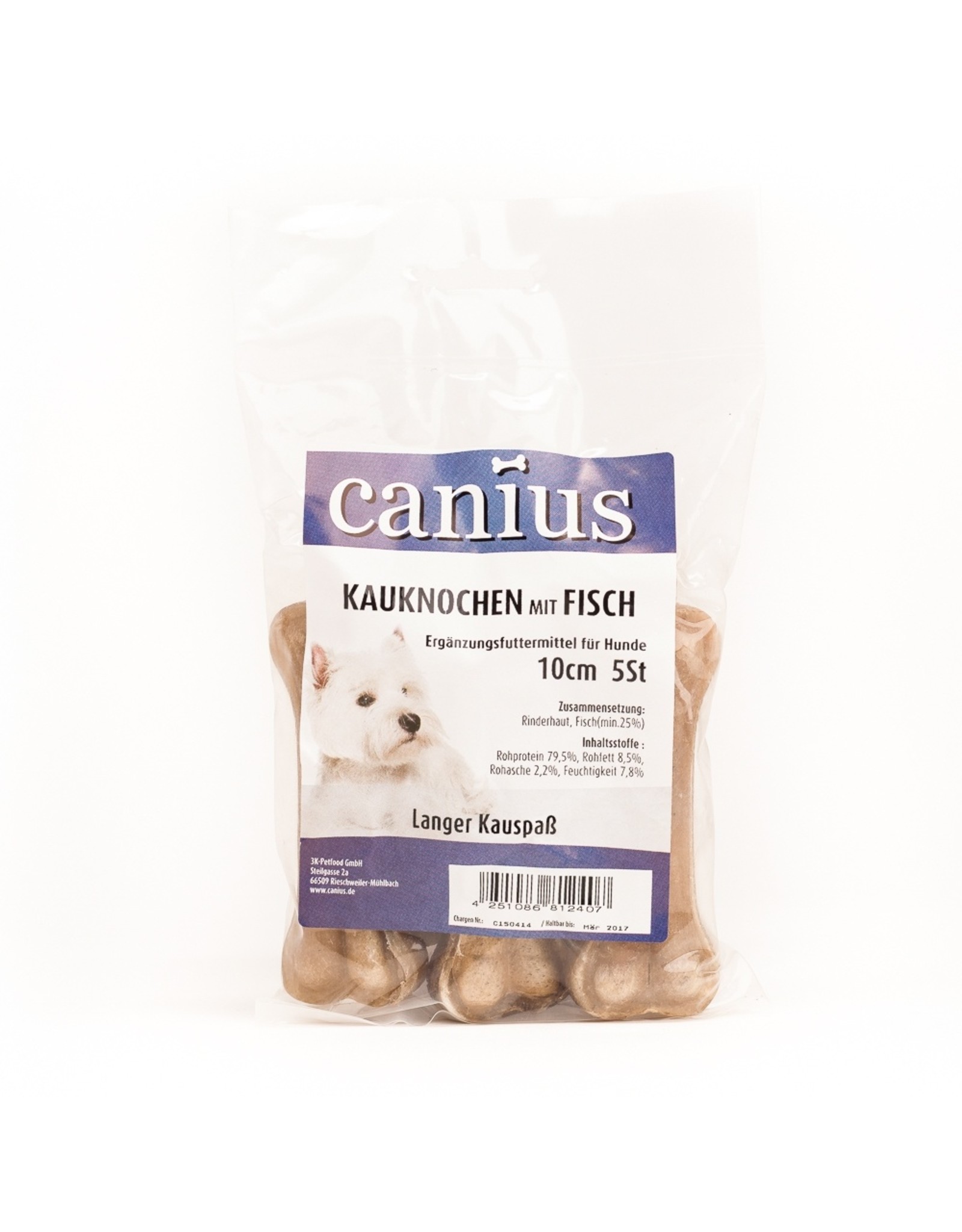 Canius Snacks Canius Kauknochen mit Fisch  10cm 5St