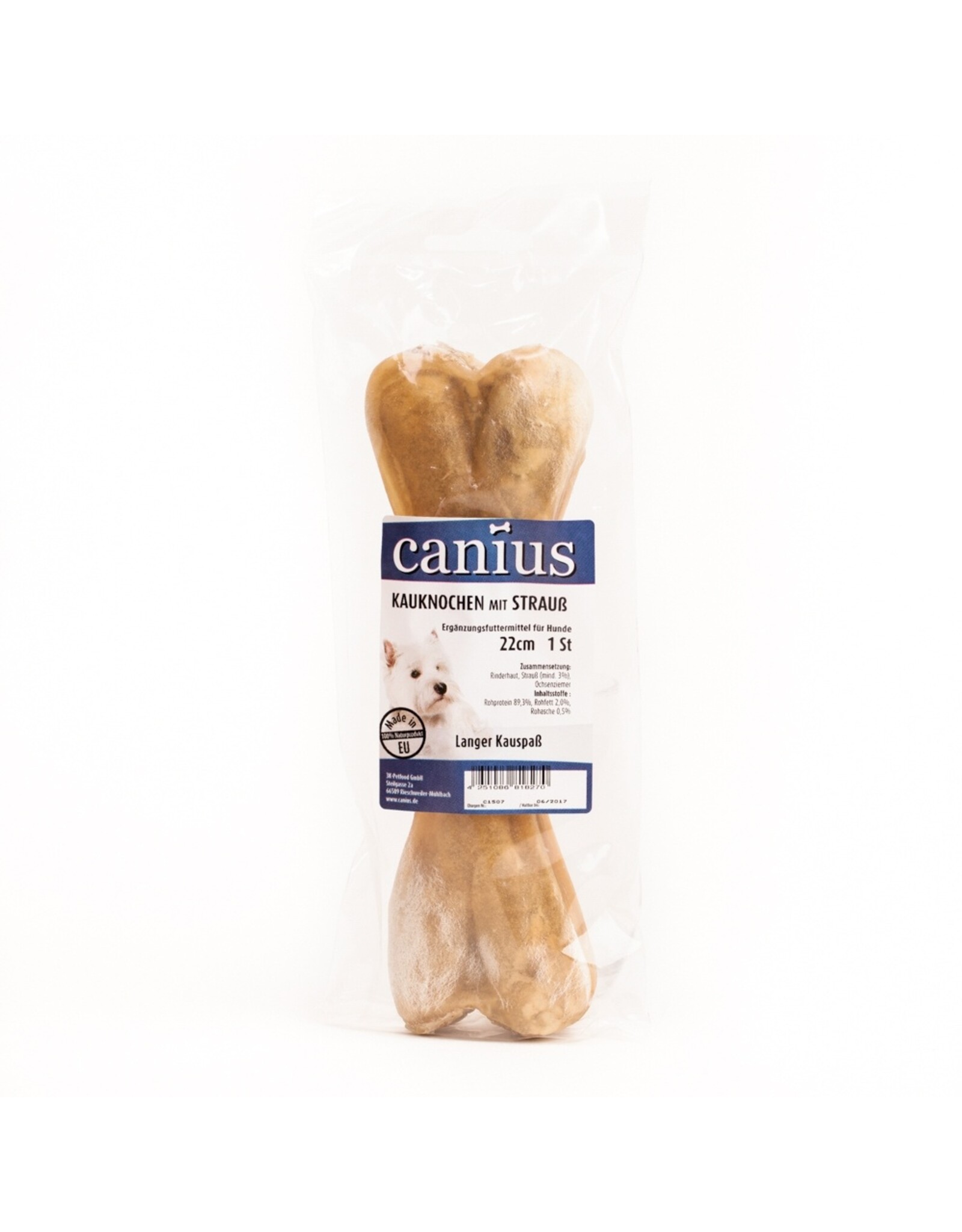 Canius Snacks Canius Kauknochen gefüllt mit Strauß 22cm 1er