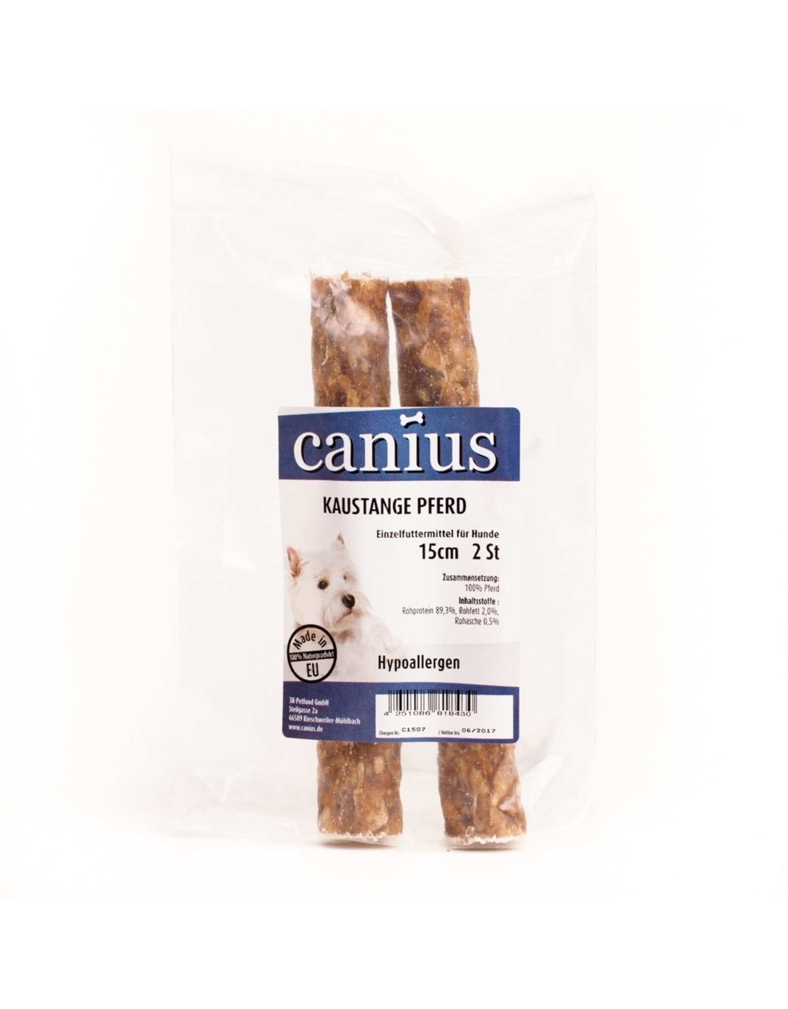 Canius Snacks Canius Kaustangen 100% Pferd 15cm 2er