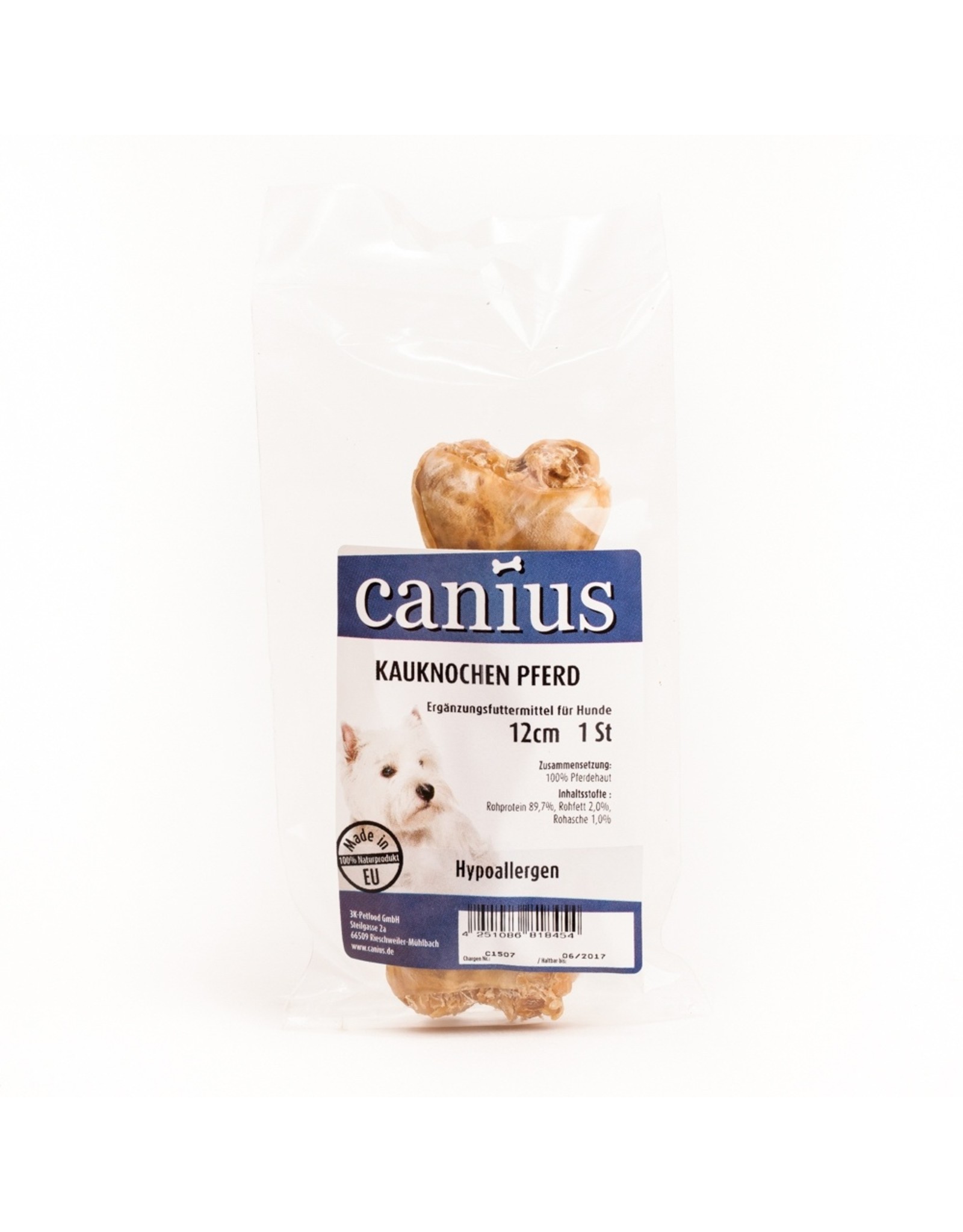 Canius Snacks Canius Kauknochen gefüllt mit 100% Pferd 12cm