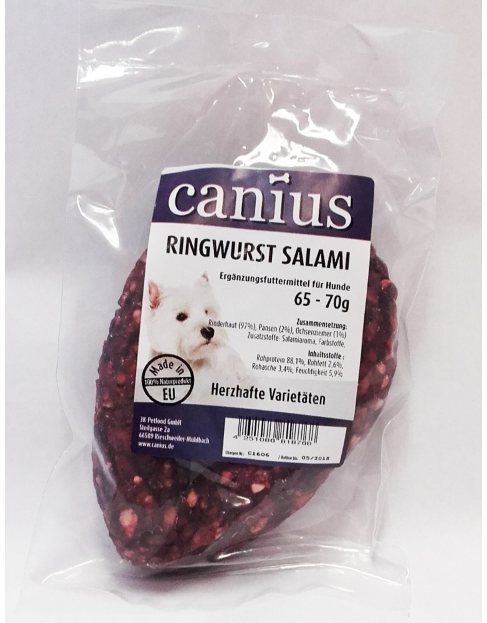 Canius Snacks Canius Ringwurst Salami Klein 65g 1St