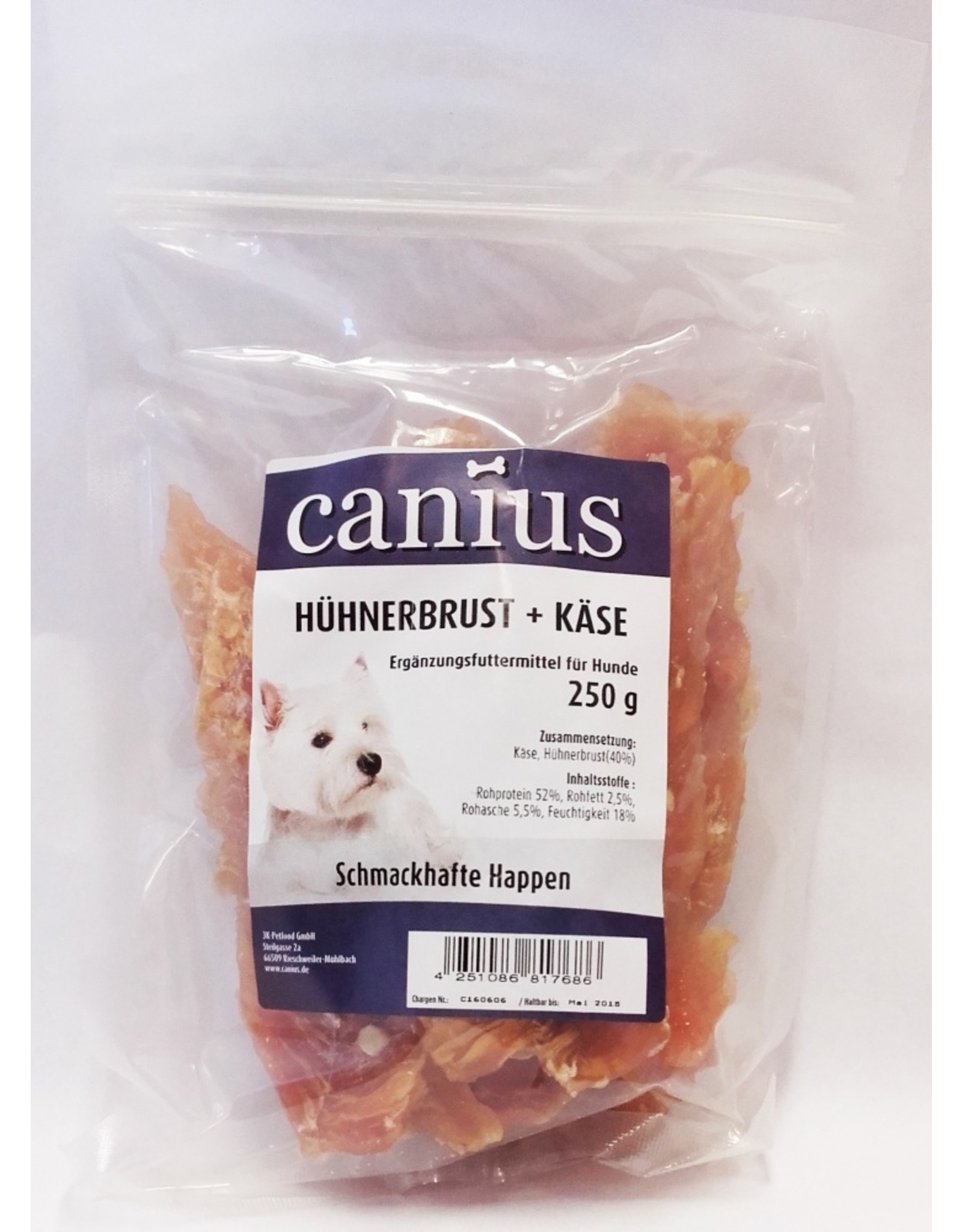Canius Snacks Canius Hühnerbrust + Käse 250g