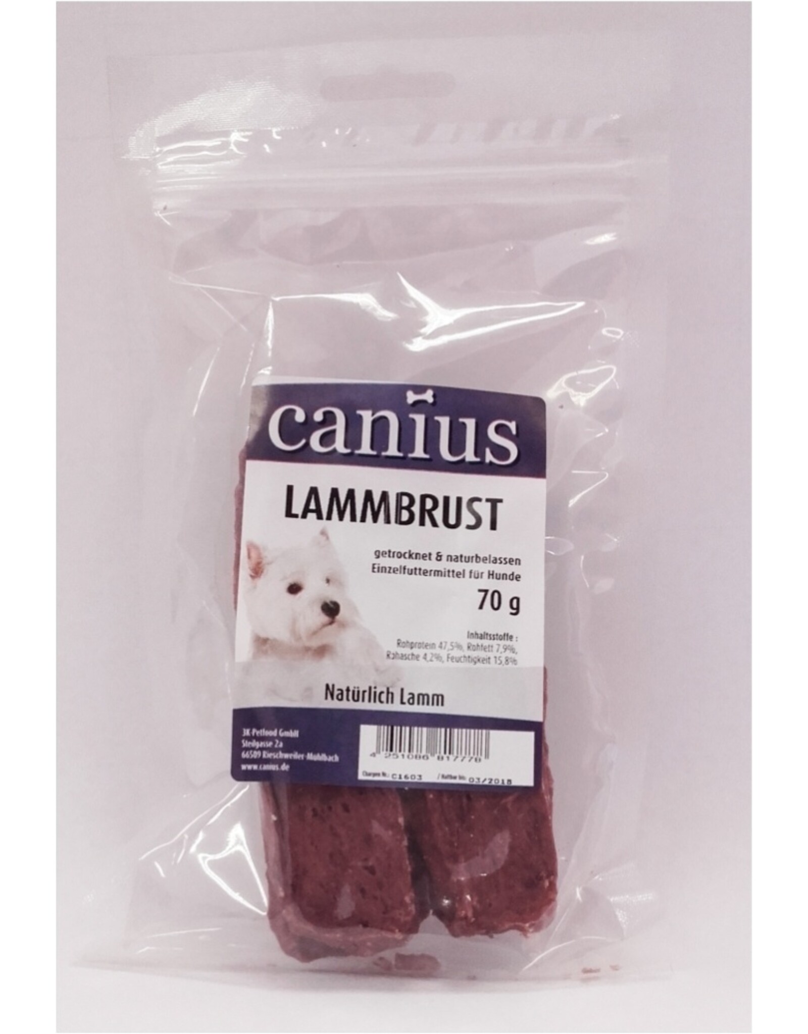 Canius Snacks Canius Lammbrust getrocknet 70g