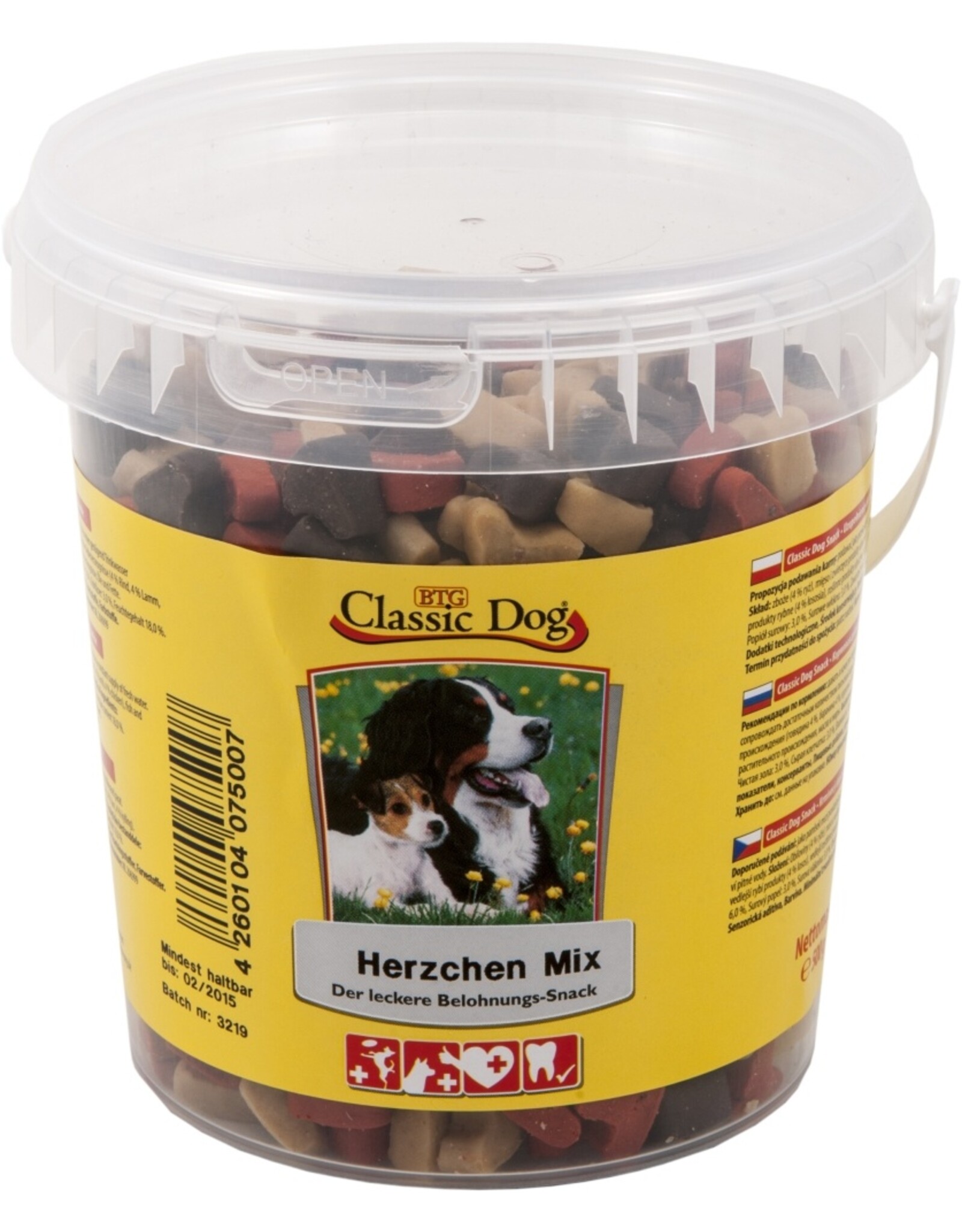 Classic Dog Classic Dog Snack Herzchen Mix Eimer 500g
