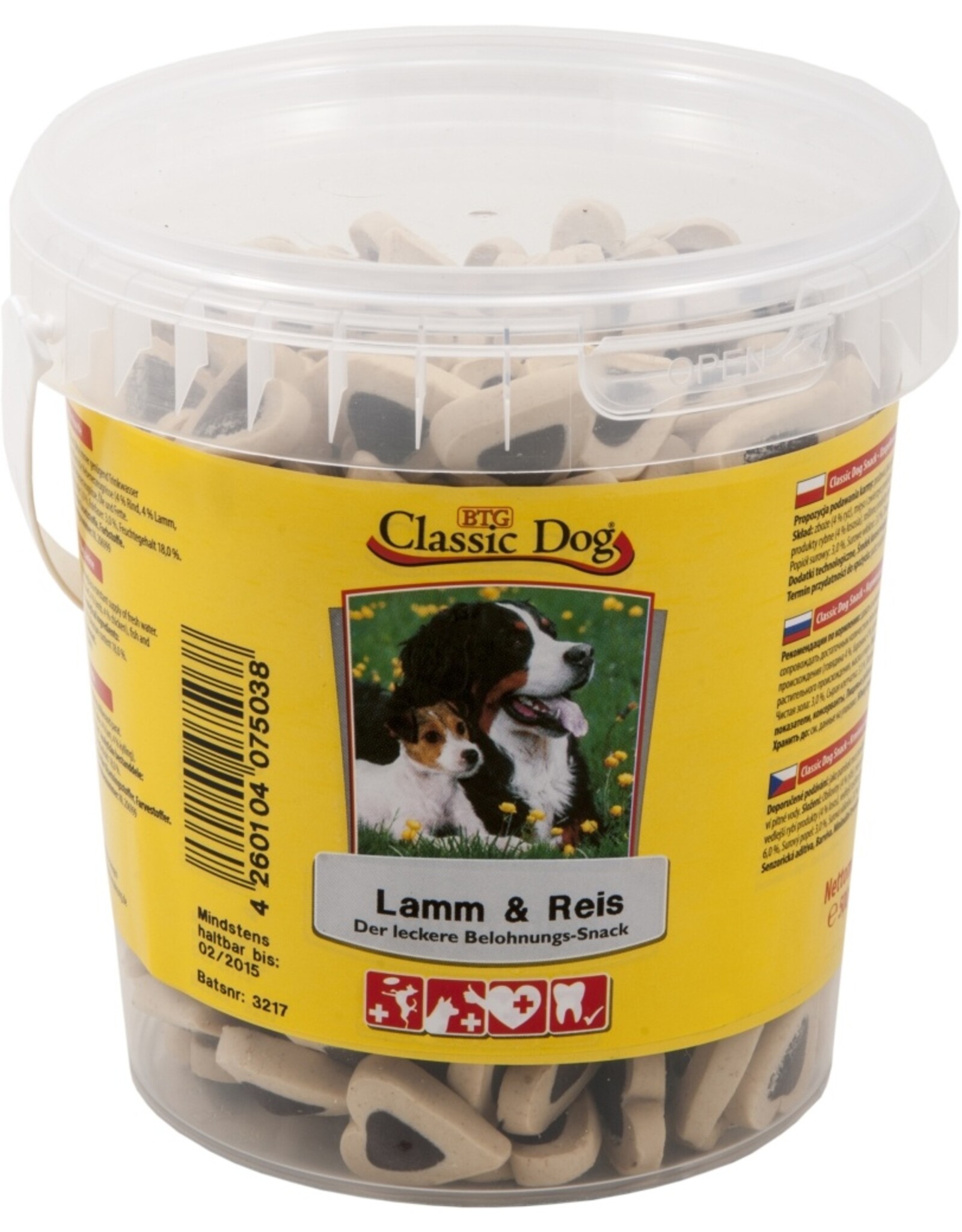 Classic Dog Classic Dog Snack Lamm & Reis Eimer 500g