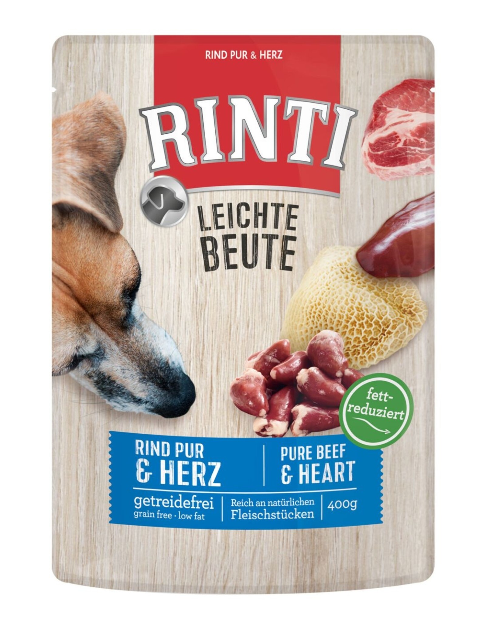 Rinti RINTI Leichte Beute Rind Pur + Geflügelherzen 400g