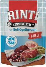 Rinti RINTI Kennerfleisch Geflügelherzen 400g Pouchbeutel