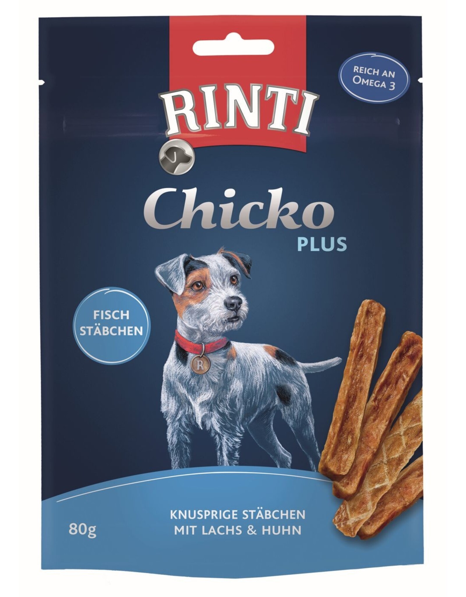 Rinti Rinti Extra Chicko Plus Fischstächen mit Lachs & Huhn 80g
