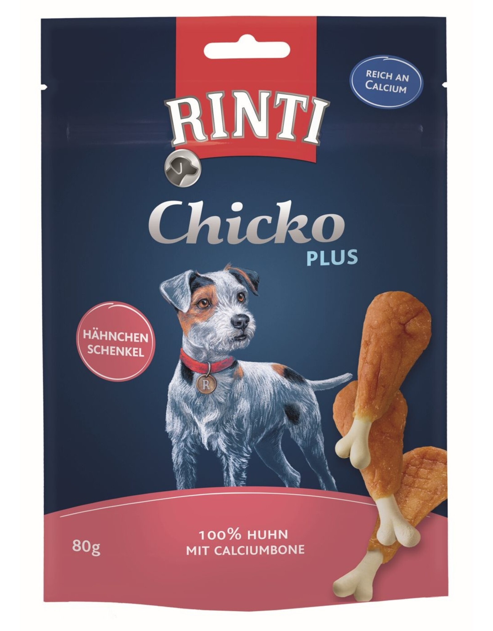Rinti Rinti Extra Chicko Plus Hähnchenschenkel mit Calciumbone 80g