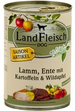 Landfleisch LandFleisch Dog Pur Lamm & Ente & Kartoffeln &Wildapfel 400g
