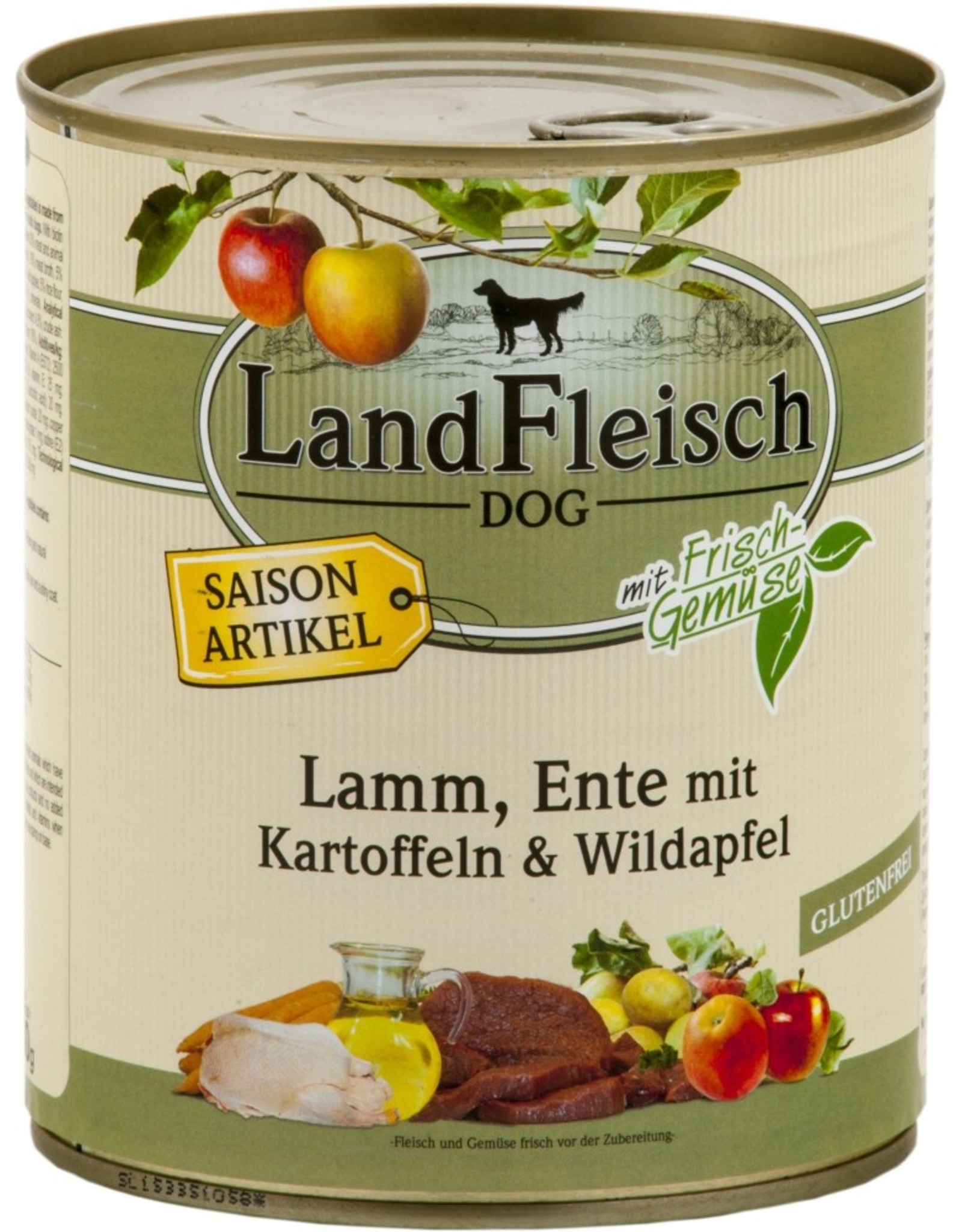 Landfleisch Landfleisch Dog Pur Lamm & Ente & Kartoffel & Wildapfel 800g