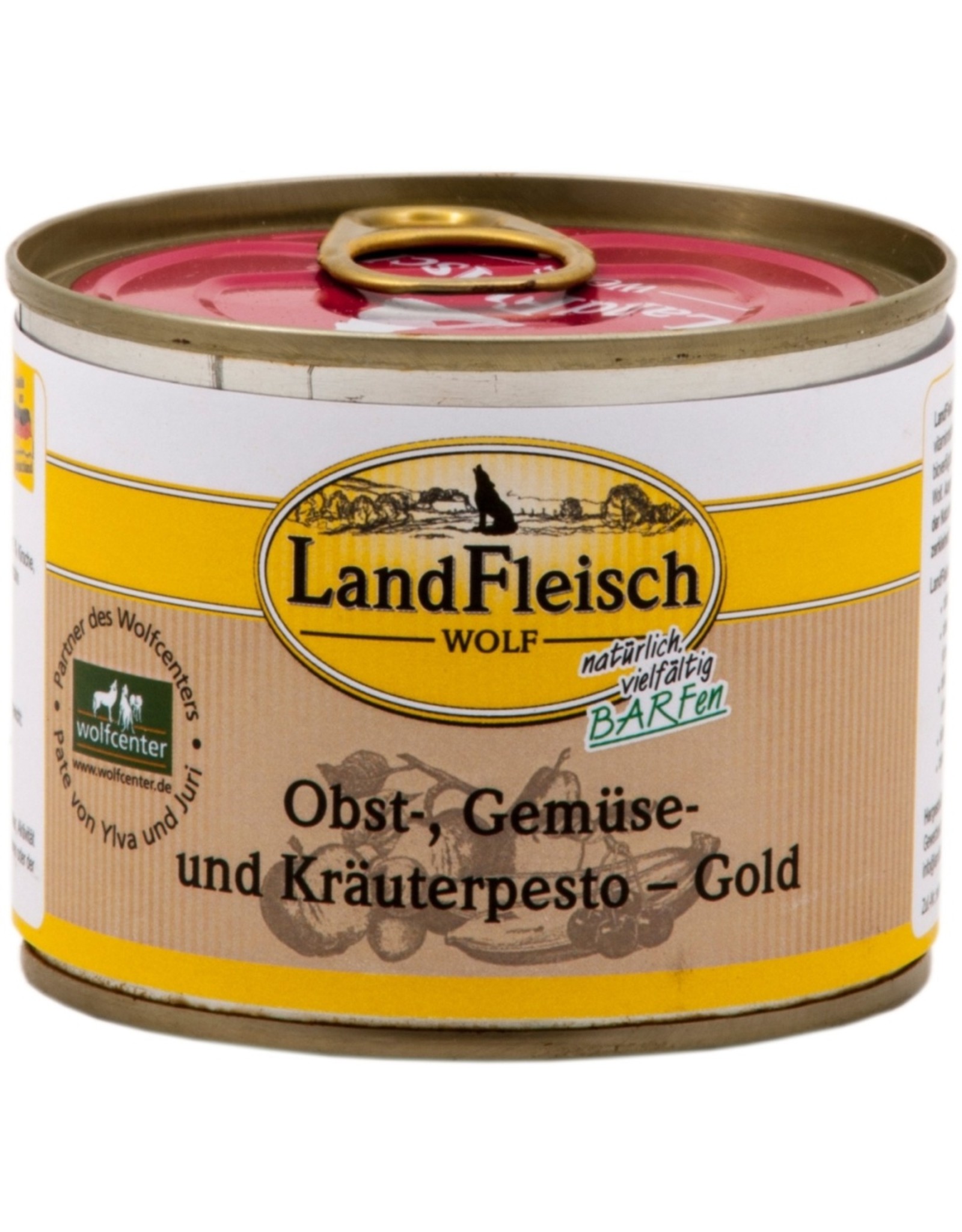 Landfleisch LandFleisch Hunde Dose Wolf Obst-, Gemüse und Kräuterpesto Gold 200g
