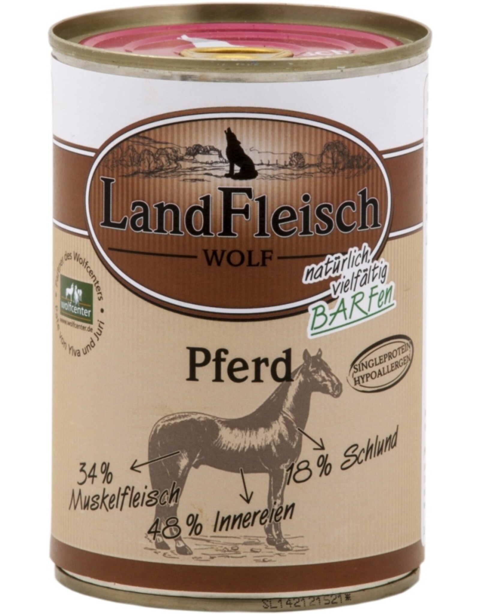Landfleisch LandFleisch Hunde Dose Wolf Sensibel Pferd 400g