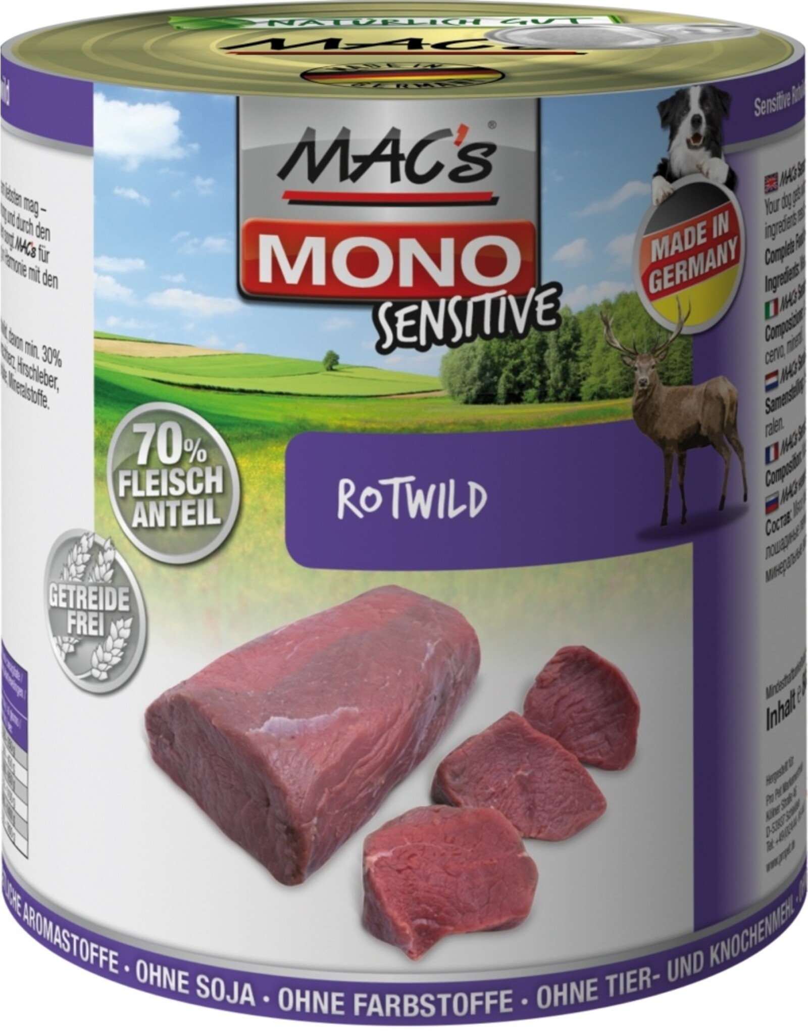 Mac´s Macs Dog Sensitive Hirsch & Wild 800g Dose