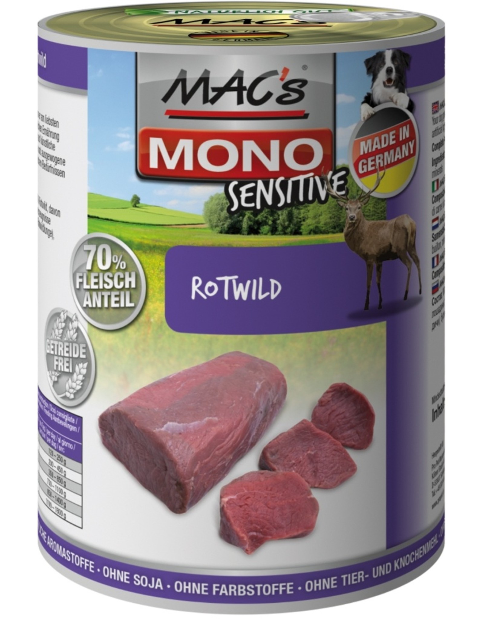 Mac´s Macs Dog Mono Sensitive Rotwild 400g Dose