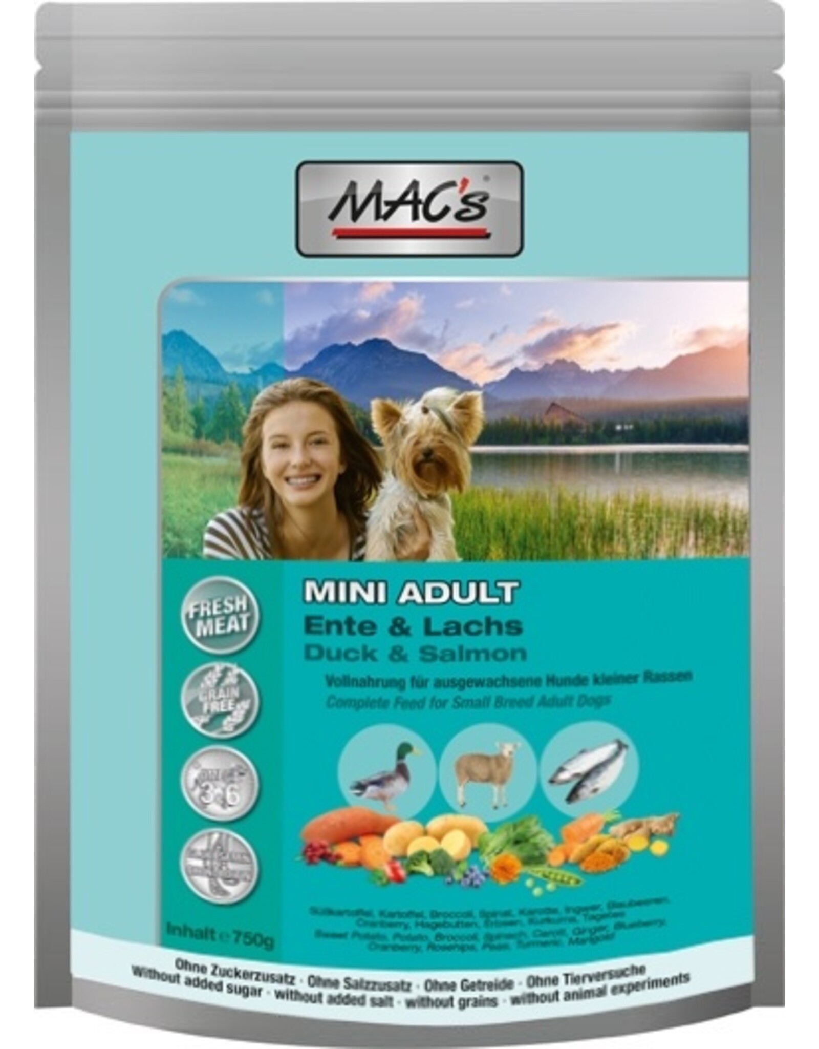 Mac´s MACs Adult Mini Ente, Lamm, Lachs 750 g