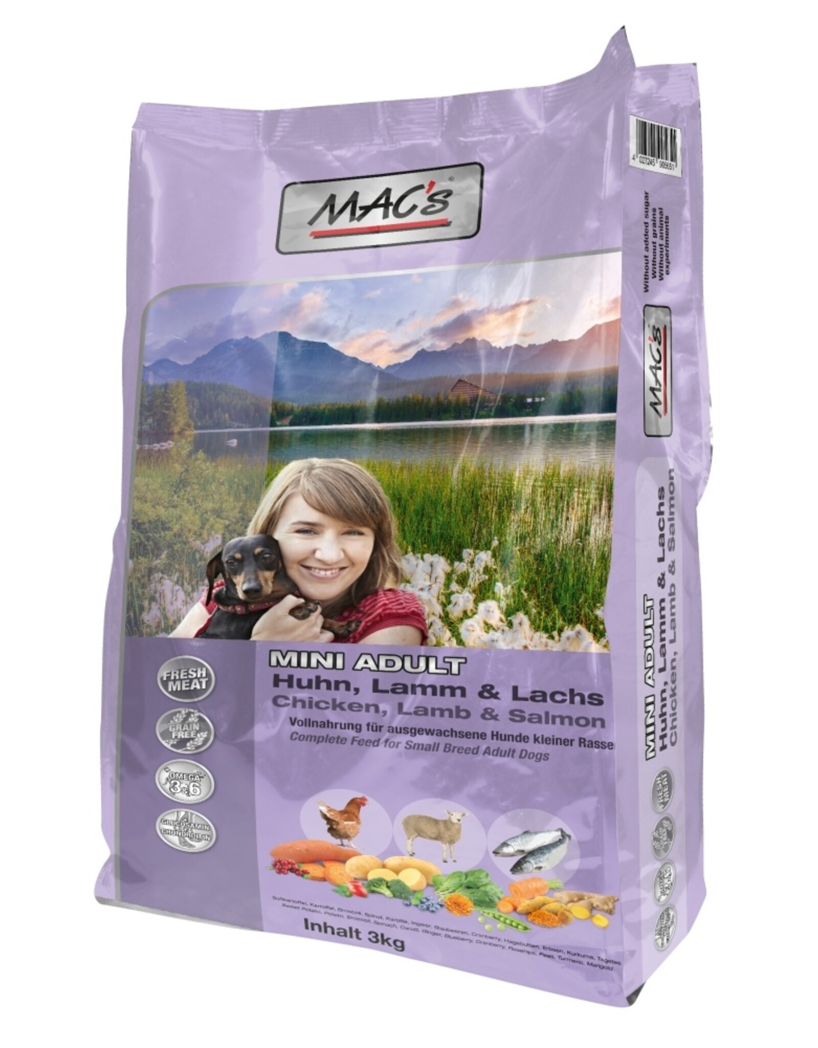 Mac´s MACs Adult Mini Huhn, Lamm, Lachs 3 kg