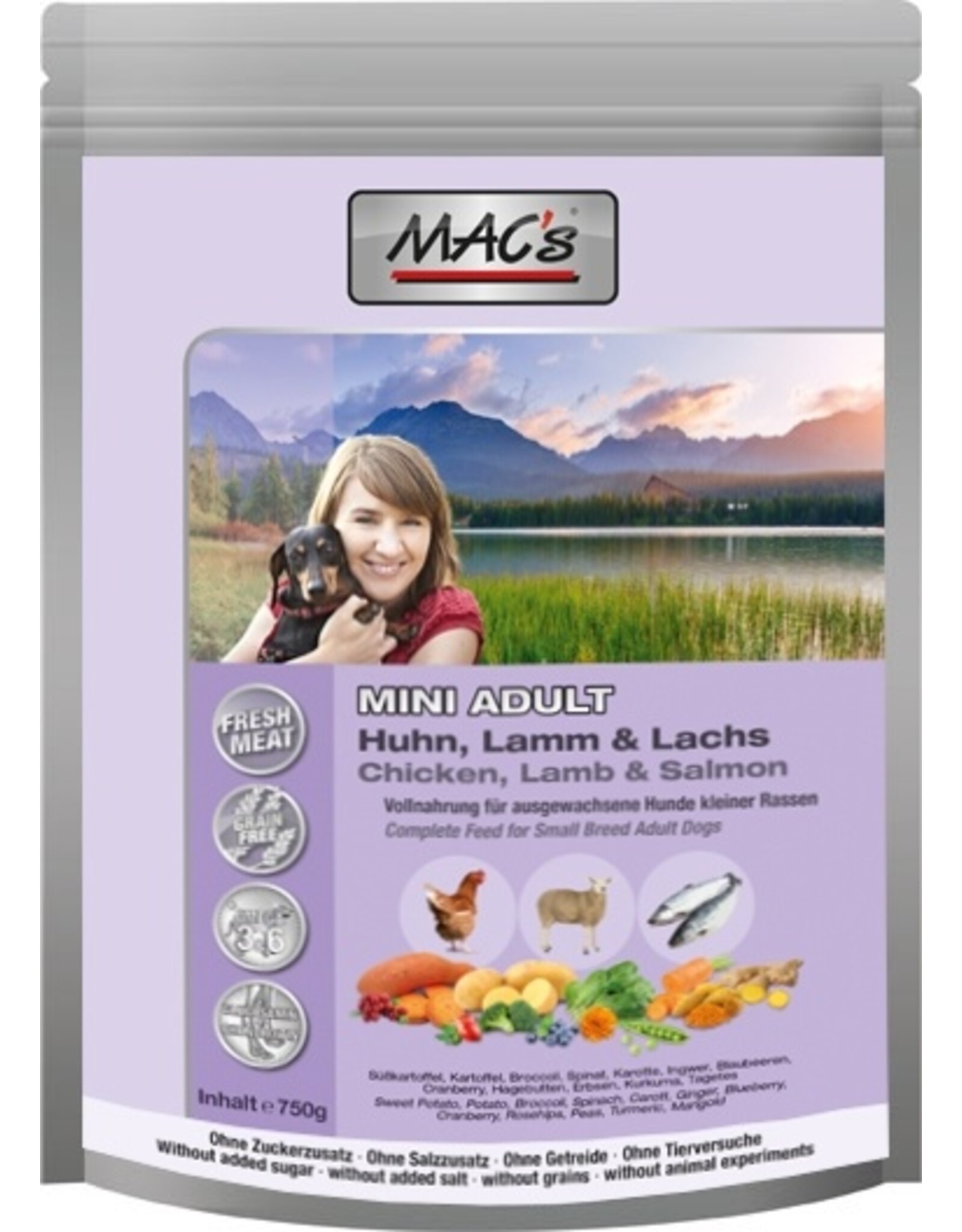 Mac´s MACs Adult Mini Huhn, Lamm, Lachs 750 g
