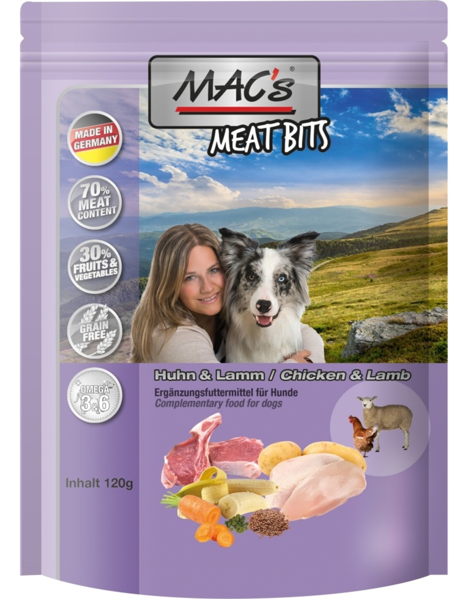 Mac´s MACs Meat Bits Huhn+Lamm  120g