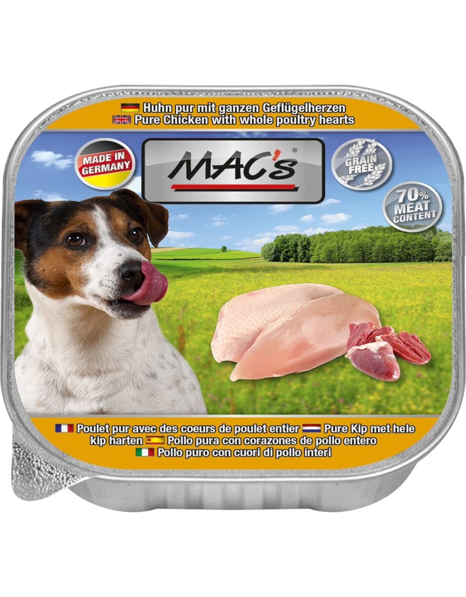 Mac´s Macs Dog Huhn PUR+Geflügelherzen 150g