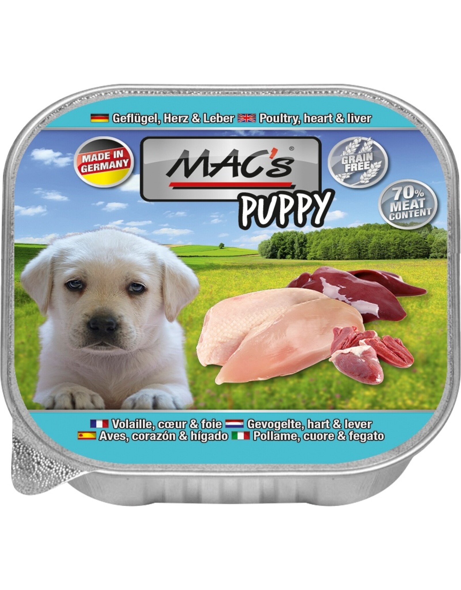Mac´s Macs Dog Puppy Geflügel+Herz+Leber 150g