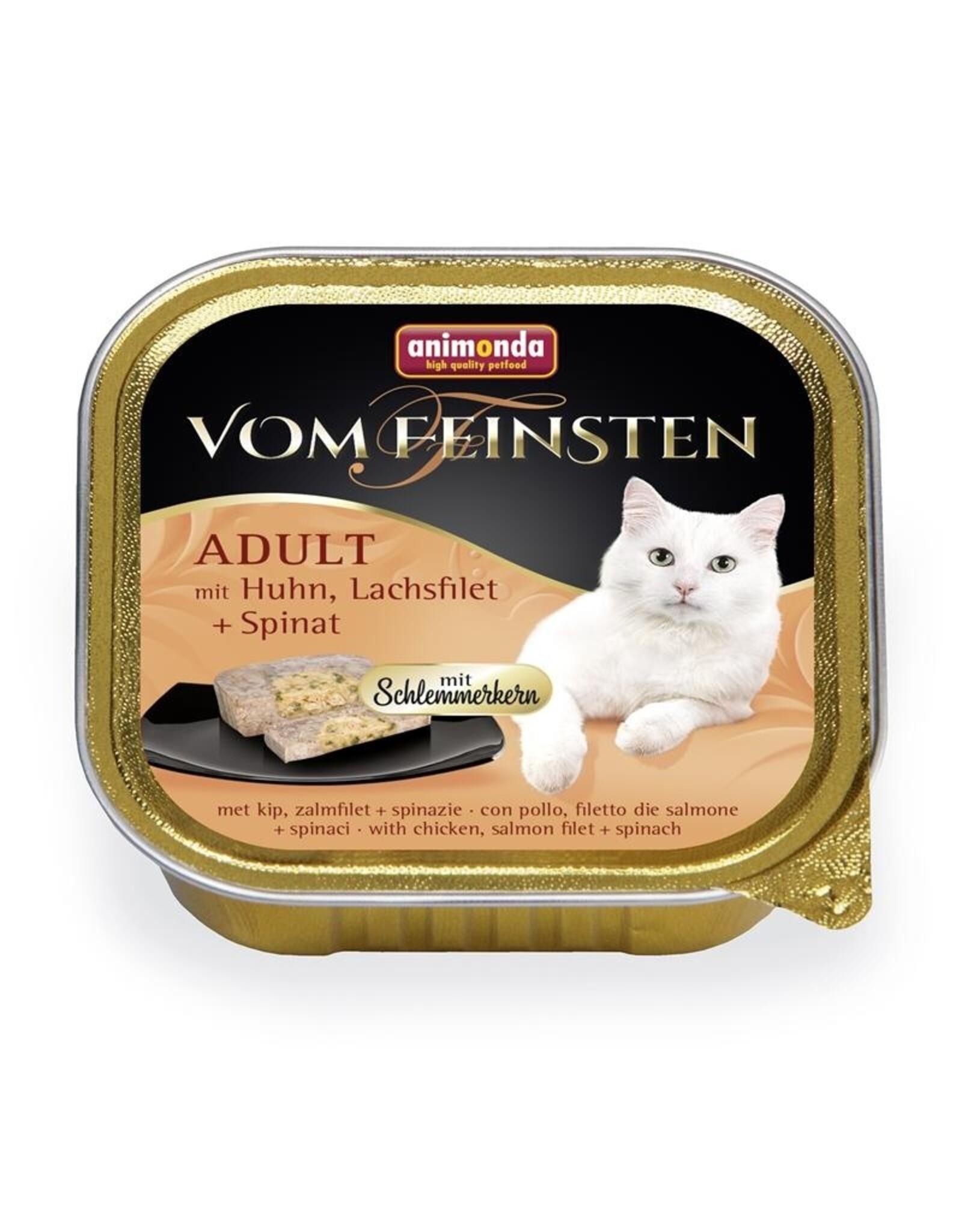 Animonda Animonda Cat Vom Feinsten mit Schlemmerkern mit Huhn, Lachfilet & Spinat 100g