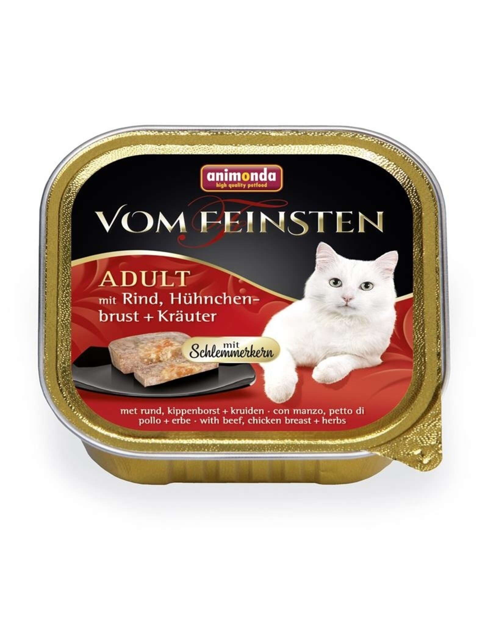 Animonda Animonda Cat Vom Feinsten mit Schlemmerkern mit Rind, Hühnchenbrust & Kräutern 100g