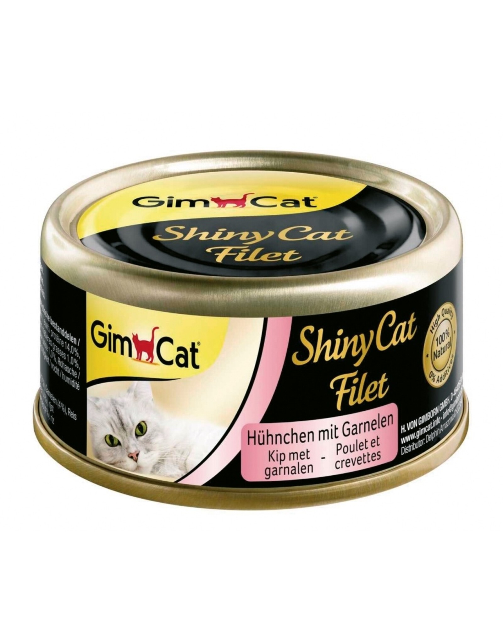 Gimpet GimCat ShinyCat Filet Hühnchen+Garnele 24x 70g Dose