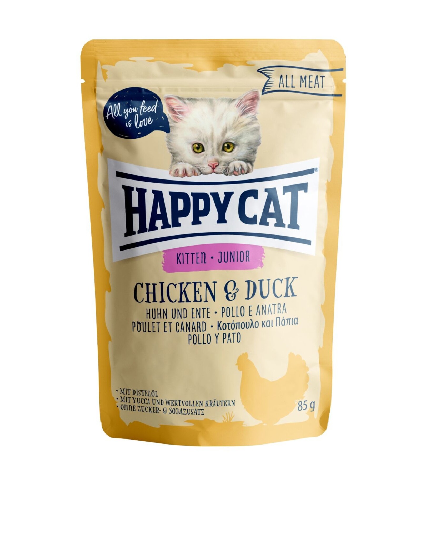 Happy Cat Happy Cat Pouches All Meat Junior Huhn & Ente 85g