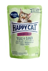 Happy Cat Happy Cat Pouches All Meat Adult Sterilised Kalb & Lamm 85g