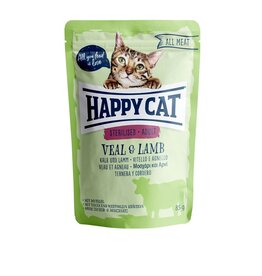 Happy Cat Happy Cat Pouches All Meat Adult Sterilised Kalb & Lamm 85g