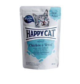 Happy Cat Happy Cat Pouches Meat in Sauce Adult Huhn & Forelle 85g