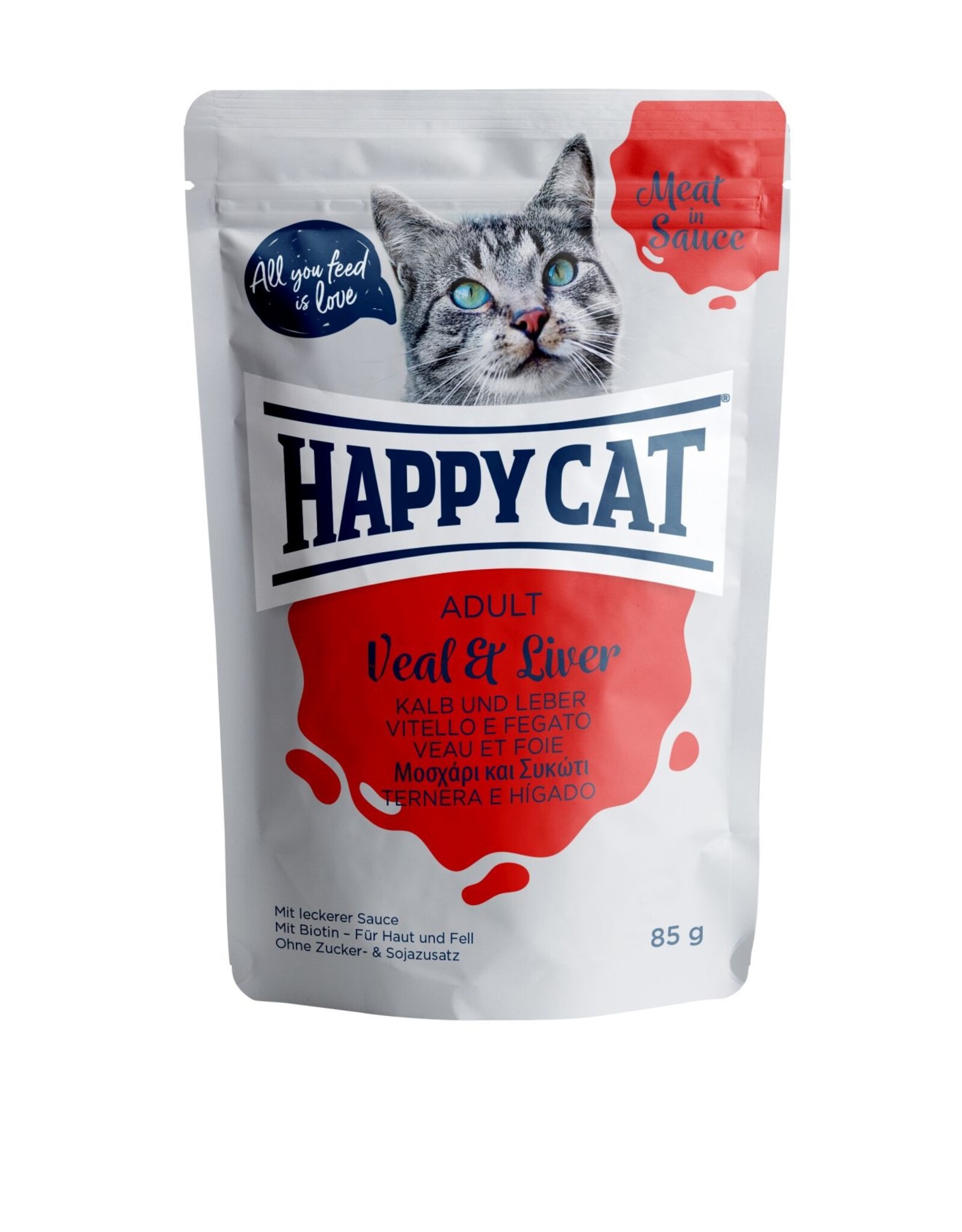 Happy Cat Happy Cat Pouches Meat in Sauce Adult Huhn & Truthahn 85g