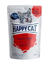 Happy Cat Happy Cat Pouches Meat in Sauce Adult Kalb & Leber 85g