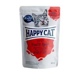 Happy Cat Happy Cat Pouches Meat in Sauce Adult Kalb & Leber 85g