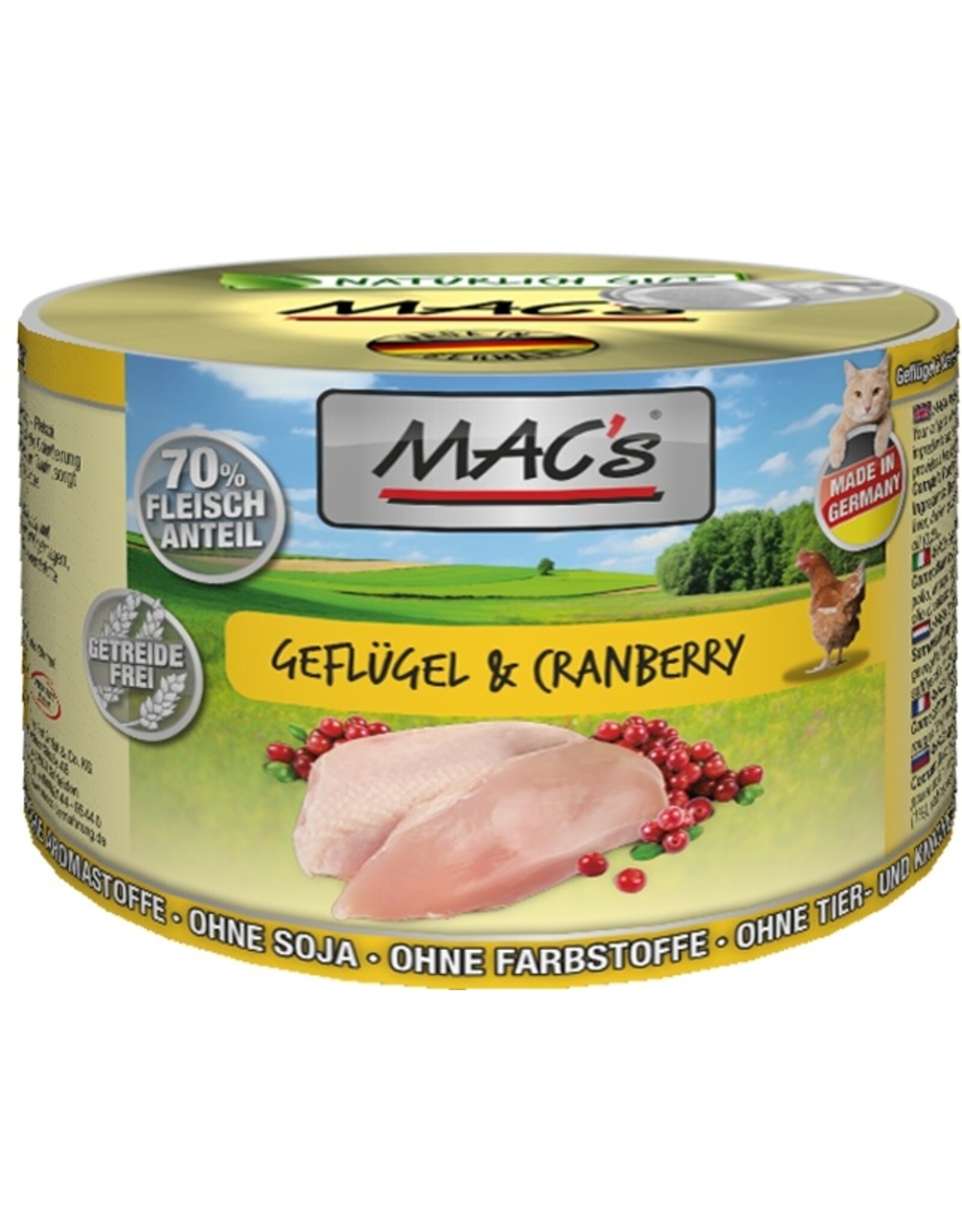 Mac´s Macs Cat Geflügel & Cranberry 200g Dose