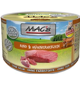 Mac´s Macs Cat Rind & Hühnerherz 200g Dose