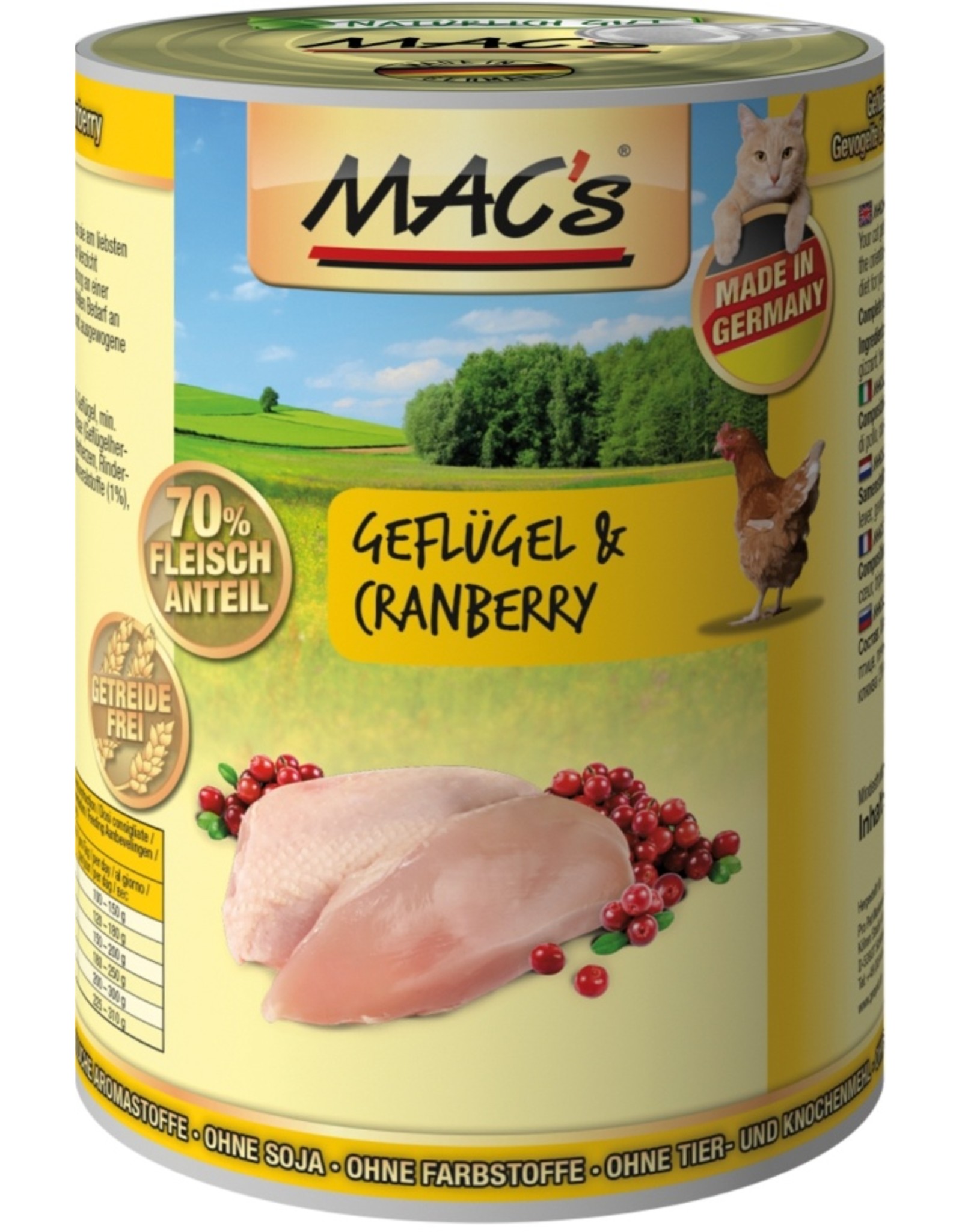 Mac´s Macs Cat Geflügel & Cranberry 400g Dose