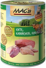 Mac´s Macs Cat Ente, Kaninchen & Rind 400g Dose