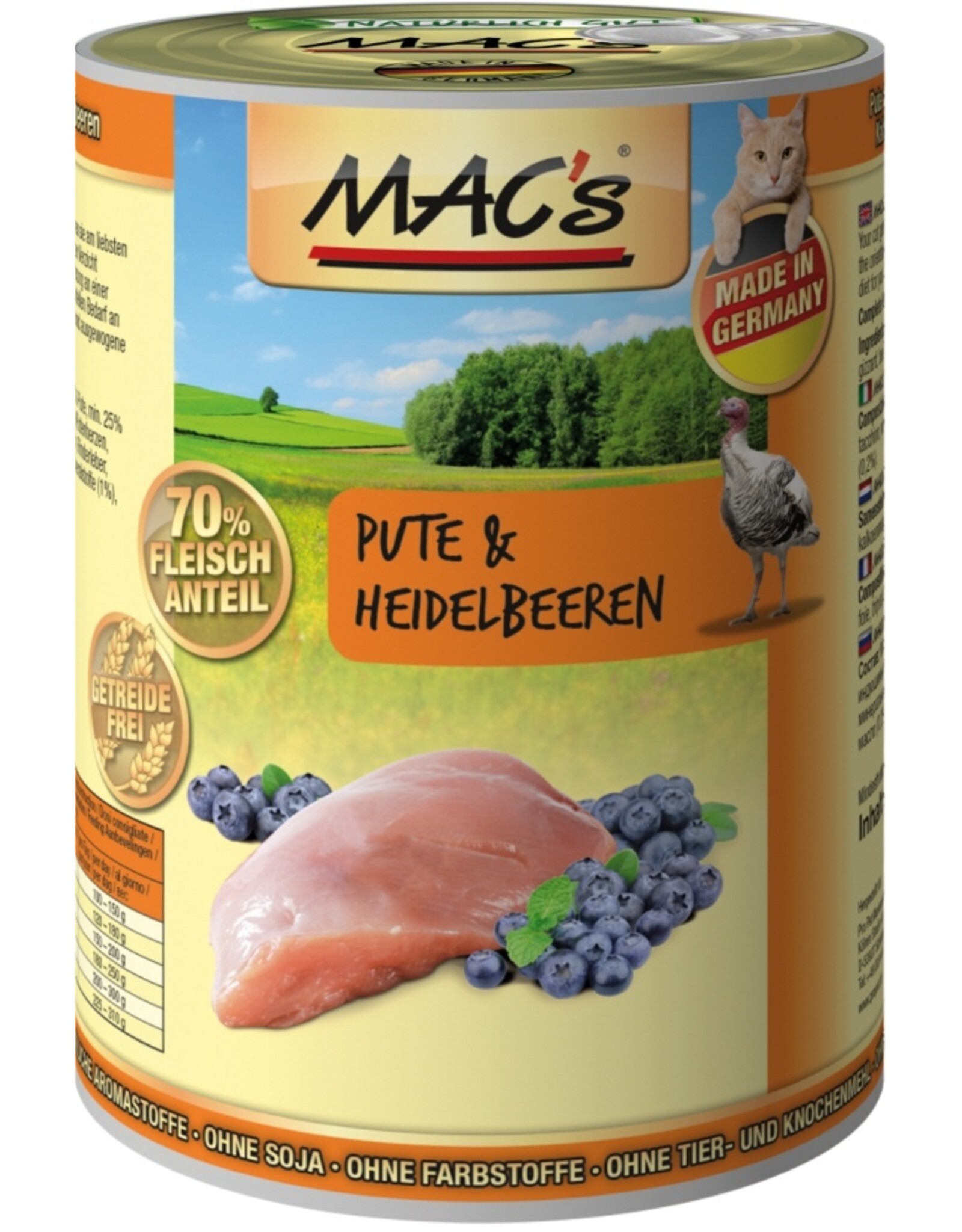 Mac´s Macs Cat Pute & Heidelbeere 400g Dose