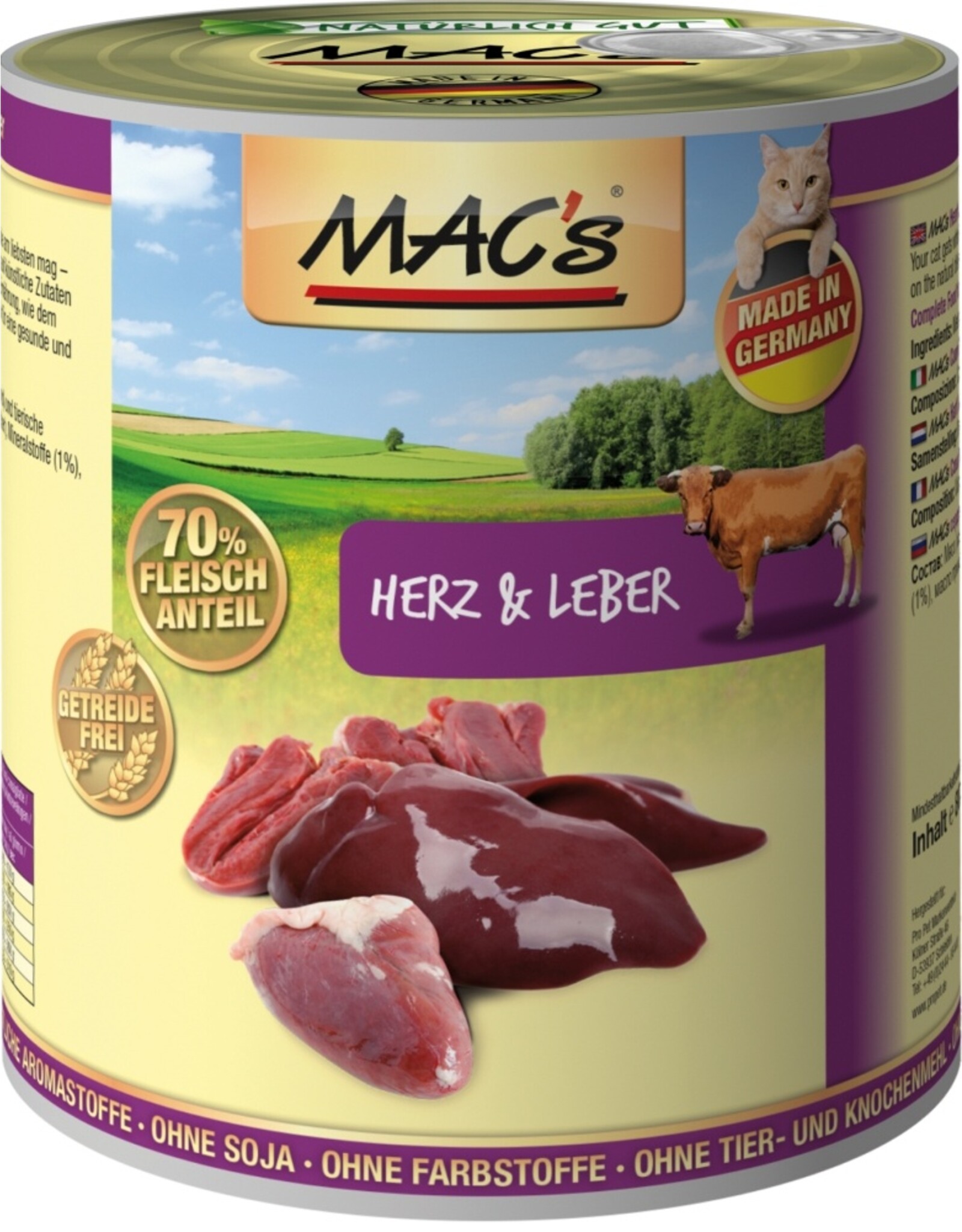 Mac´s Macs Cat Herz & Leber 800g Dose
