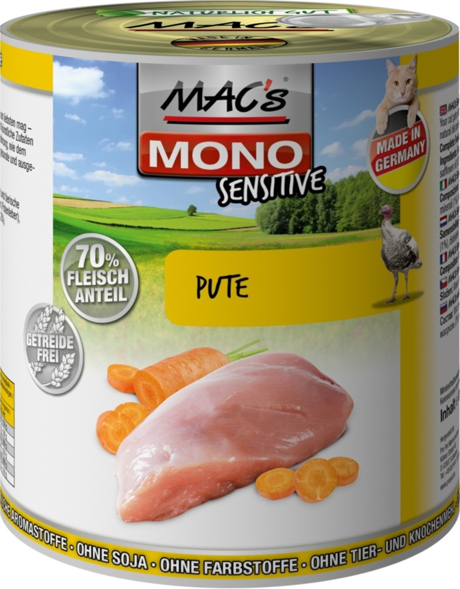 Mac´s Macs Cat Mono Sensitive Pute 800g