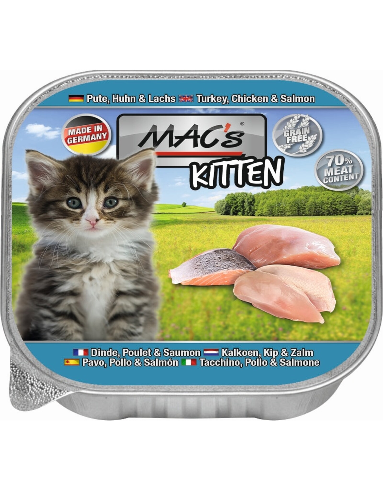 Mac´s Macs Cat Kitten Puze, Huhn, Lachs 16x 85g