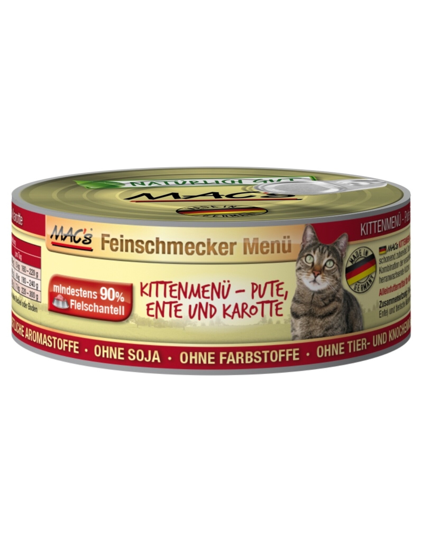 Mac´s Macs Cat Kitten Ente, Pute & Karotten 100g Dose