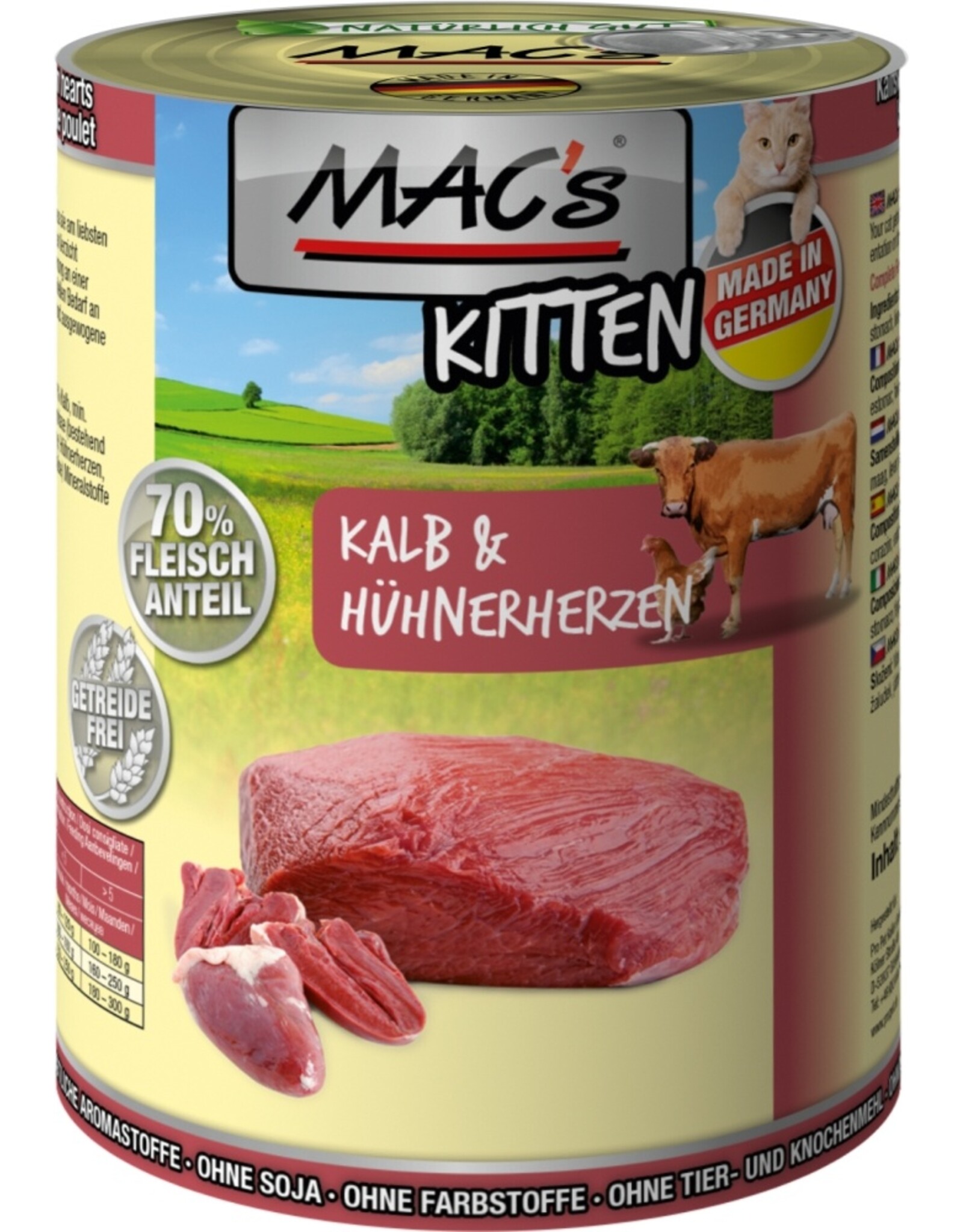 Mac´s Macs Kitten Kalb+Hühnherzen 400g