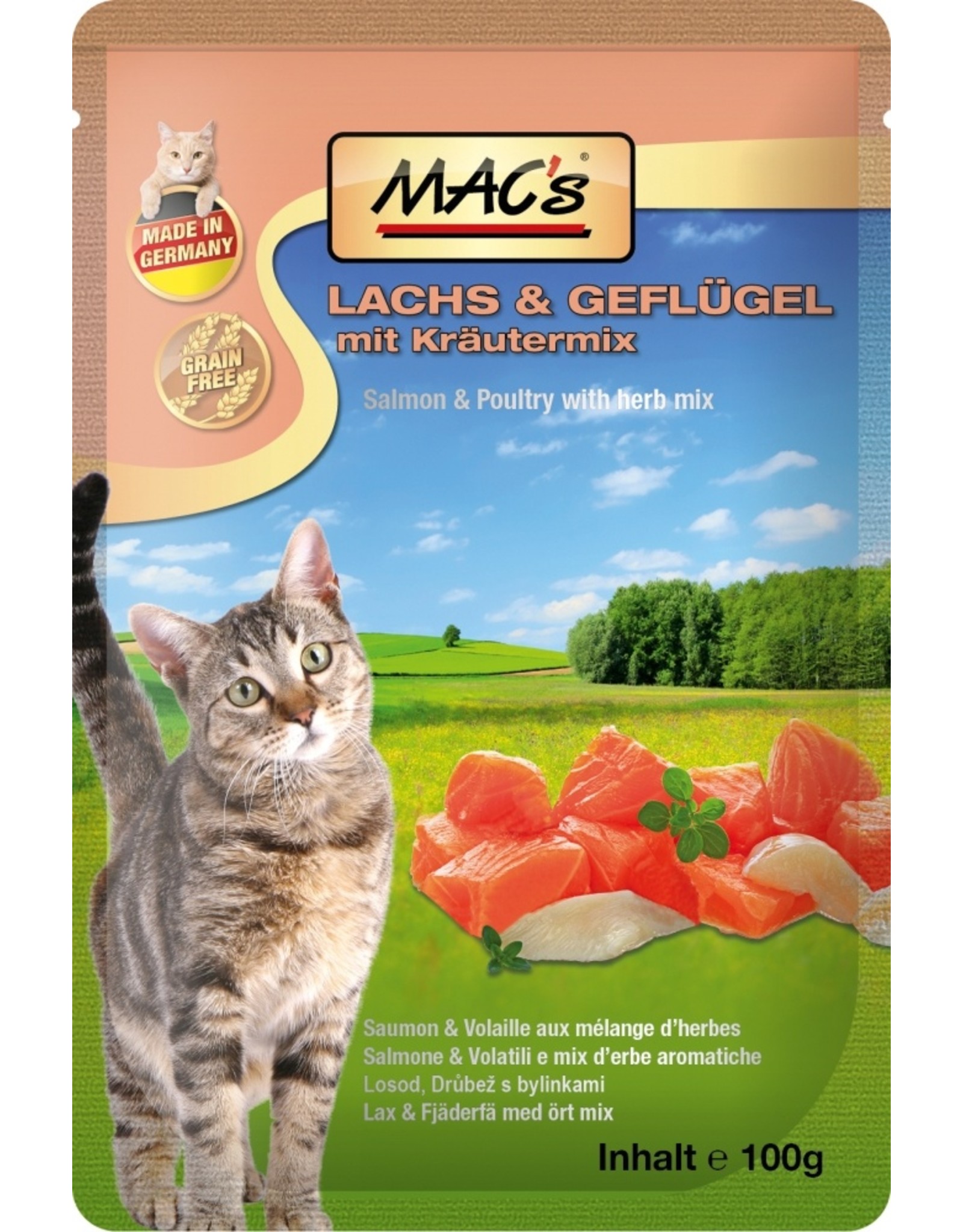 Mac´s Macs Cat Lachs & Preiselberren 100g Frischebeutel