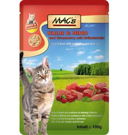 Mac´s Macs Cat Kalb & Cranberry 100g Frischebeutel